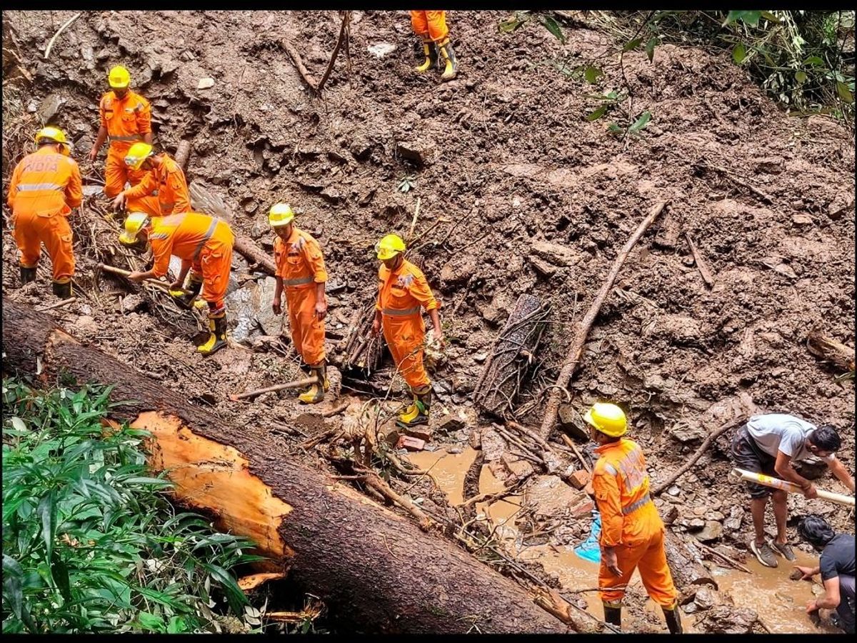 Landslide in Shimla in the northern Indian state of Himachal Pradesh.