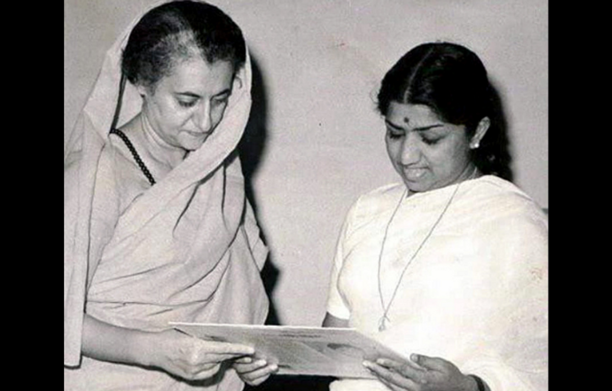 Lata Mangeshkar with Indira Gandhi