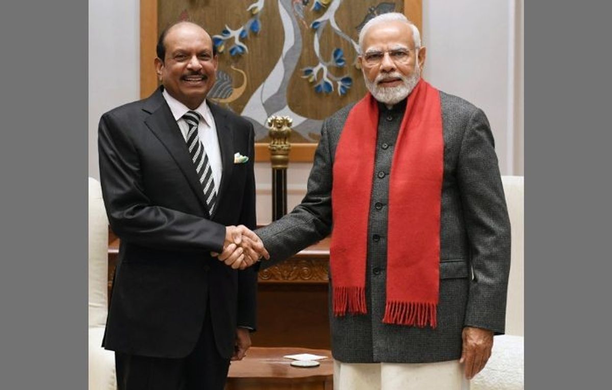 LuLu Group chairman and managing director MA Yusuffali with Indian prime minister Narendra Modi