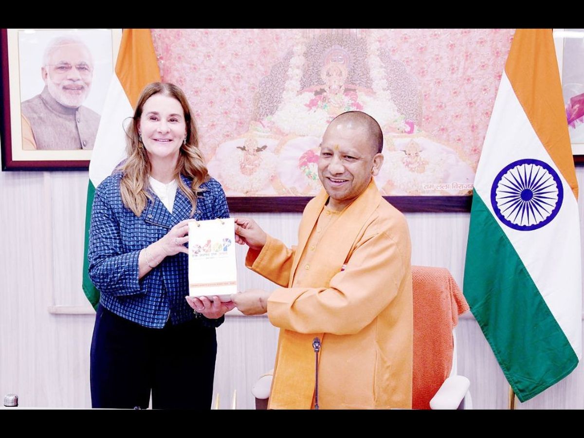 Melinda Gates with Uttar Pradesh chief minister Yogi Adityanath
