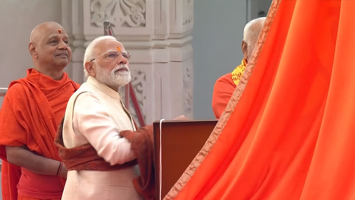 Modi Hoists Saffron Flag at Ayodhya; Ram Temple Completion