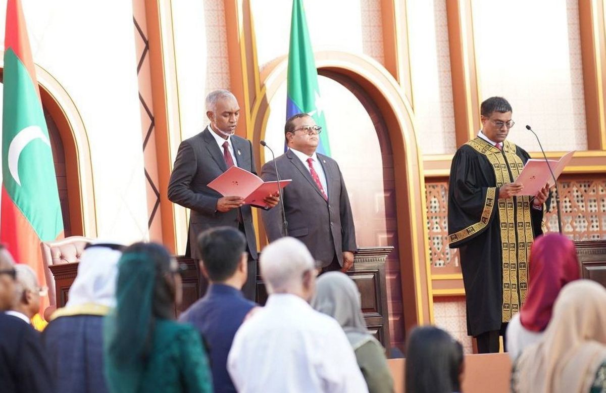 Mohammed Muizzu takes oath as the eighth president of the Maldives, in Male.