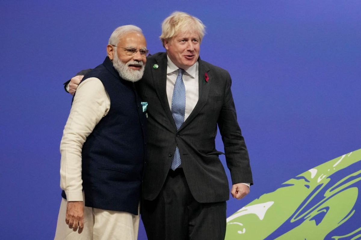 Narendra Modi and Boris Johnson