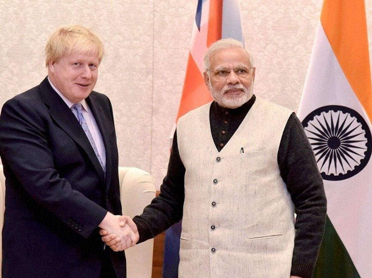 Narendra Modi and Boris Johnson