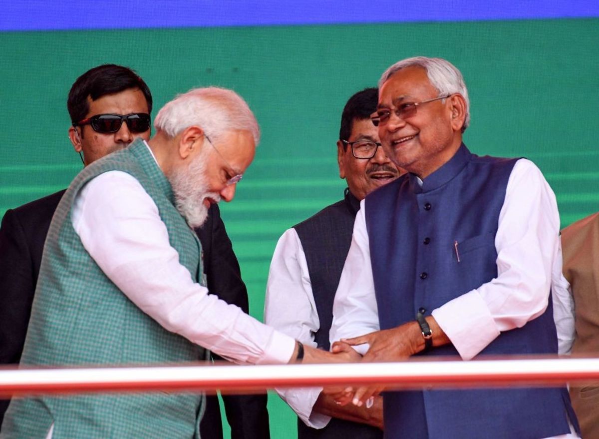 Nitish Kumar with Narendra Modi