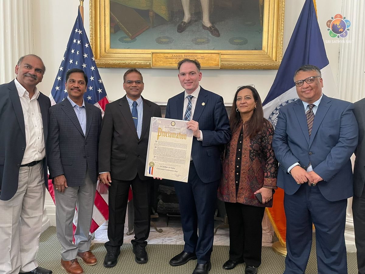 NYC Proclaims Apr 24 as Sri Sathya Sai Baba Centennial Day