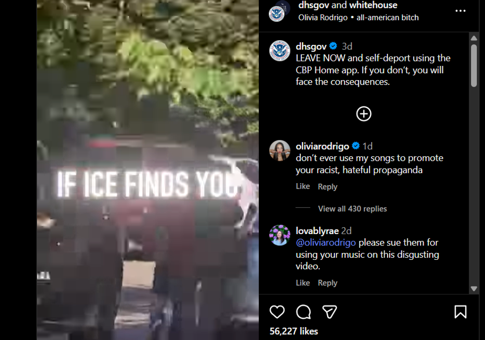 Olivia Rodrigo ICE video controversy