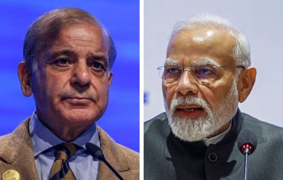 Pakistani PM Shehbaz Sharif and Indian PM Narendra Modi