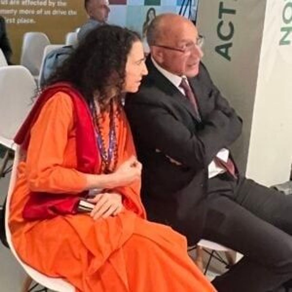 Parmarth Niketans Sadhvi Bhagawati Saraswati speaks at first Faith Pavilion at COP28 4