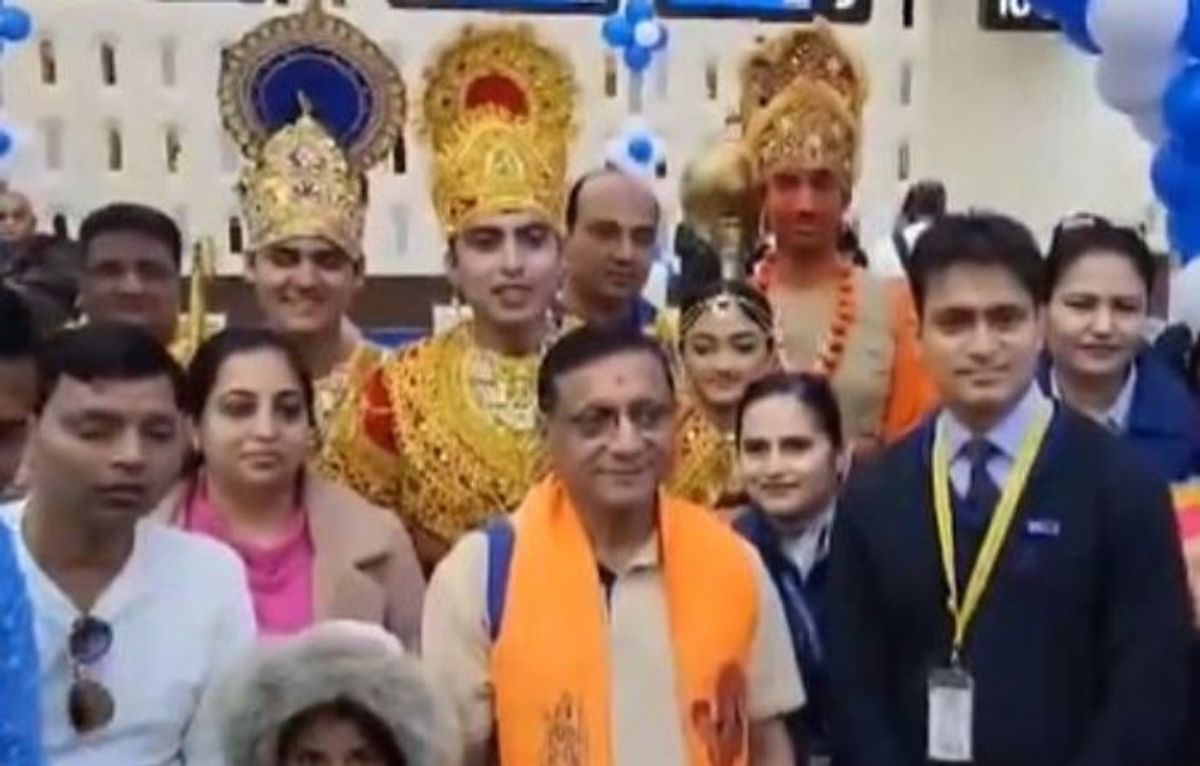 Passengers dressed as Lord Ram, Lakshman, Hanuman and Sita board flight for Ayodhya from Ahmedabad