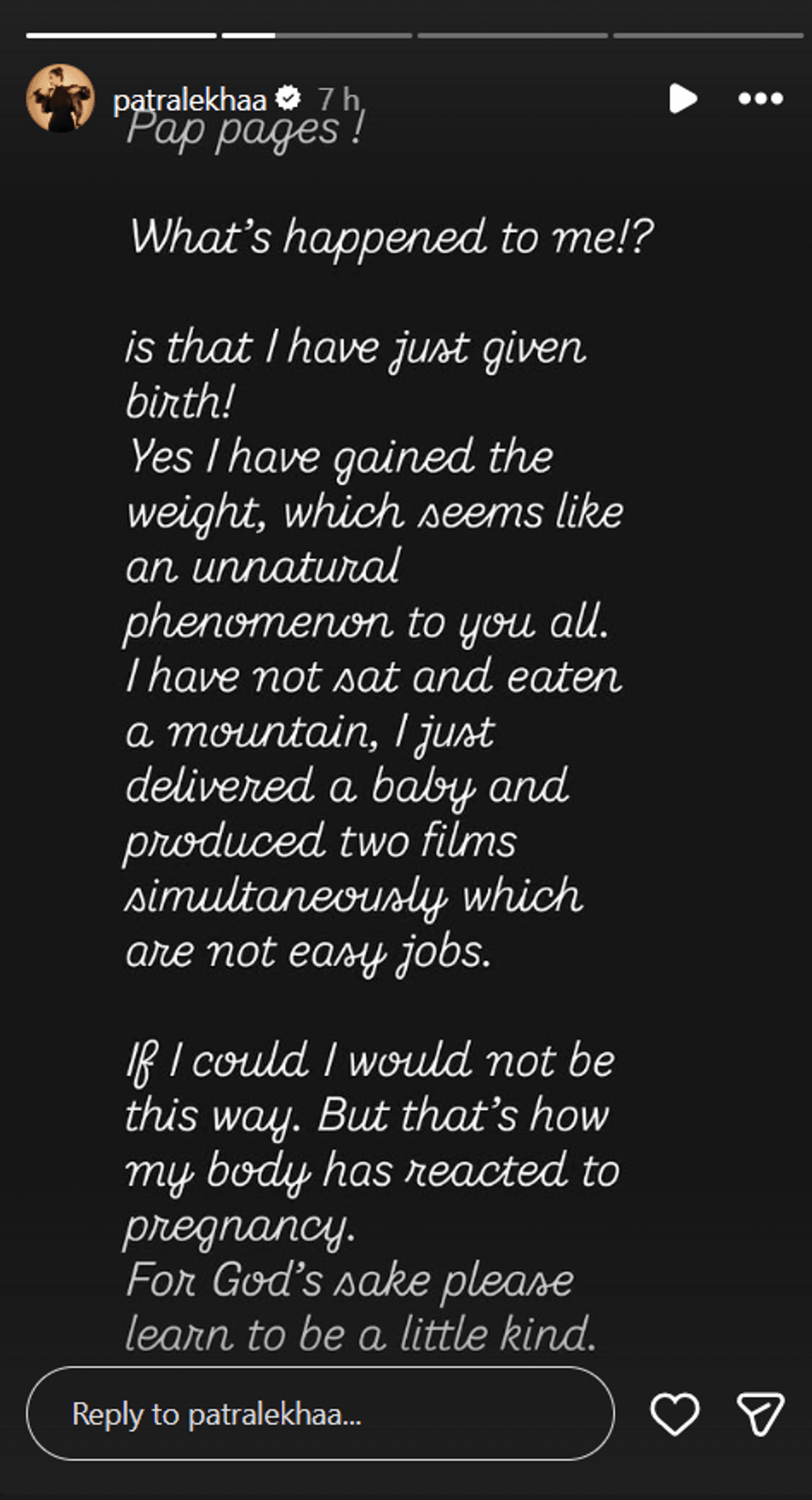 Patralekhaa reacts to body shaming