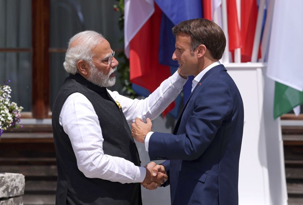 PM Modi and president Emmanuel Macron