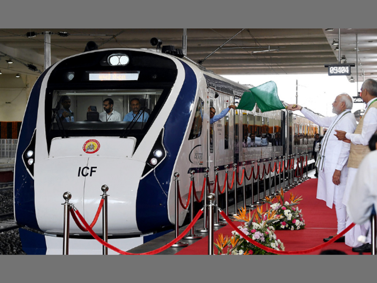 PM Modi flags off Vande Bharat Express train in Gujarat