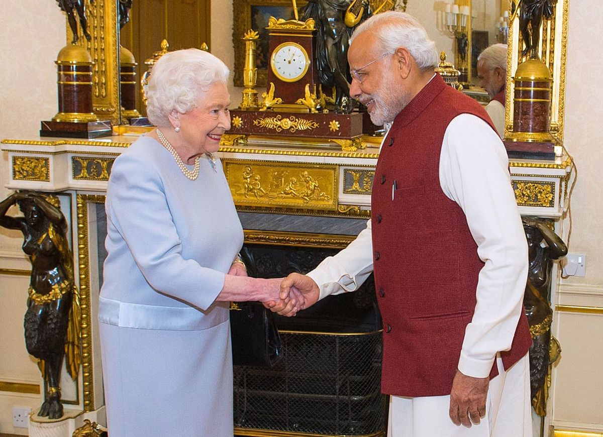 PM Modi with late British queen Elizabeth II