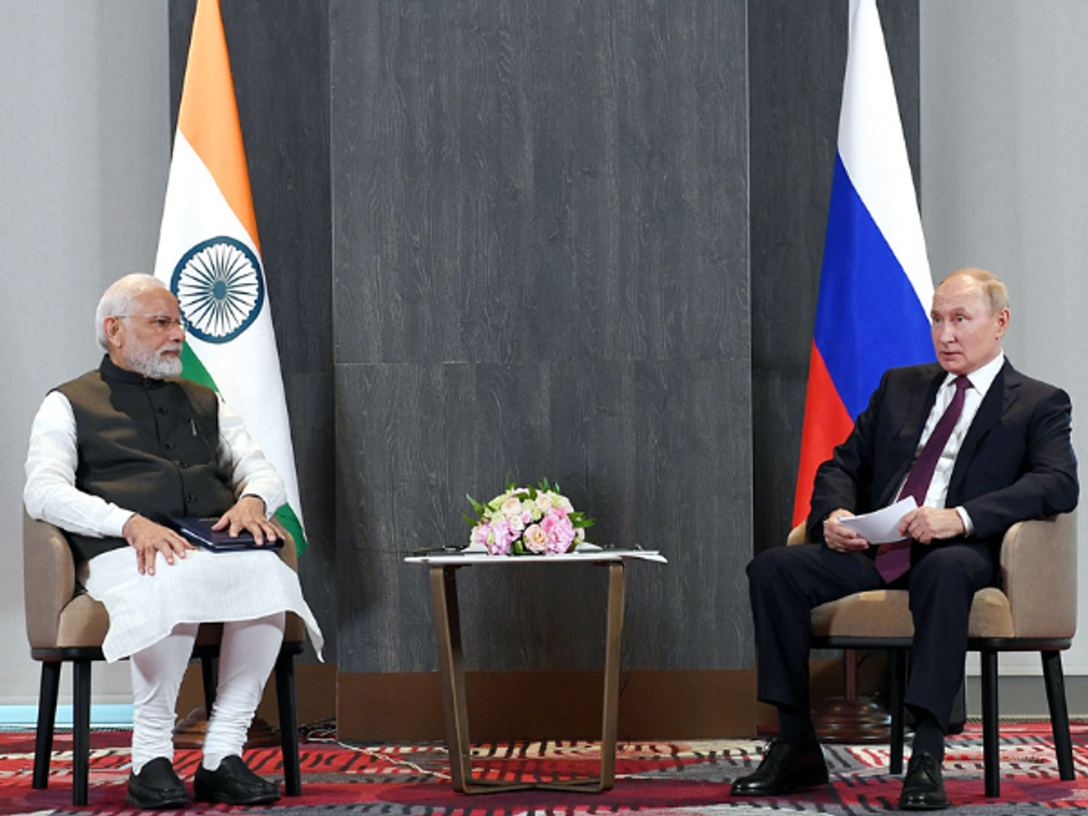 PM Modi with Russian president Vladimir Putin