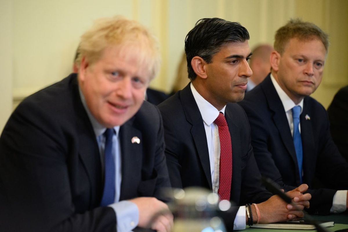 PM Rishi Sunak with former PM Boris Johnson