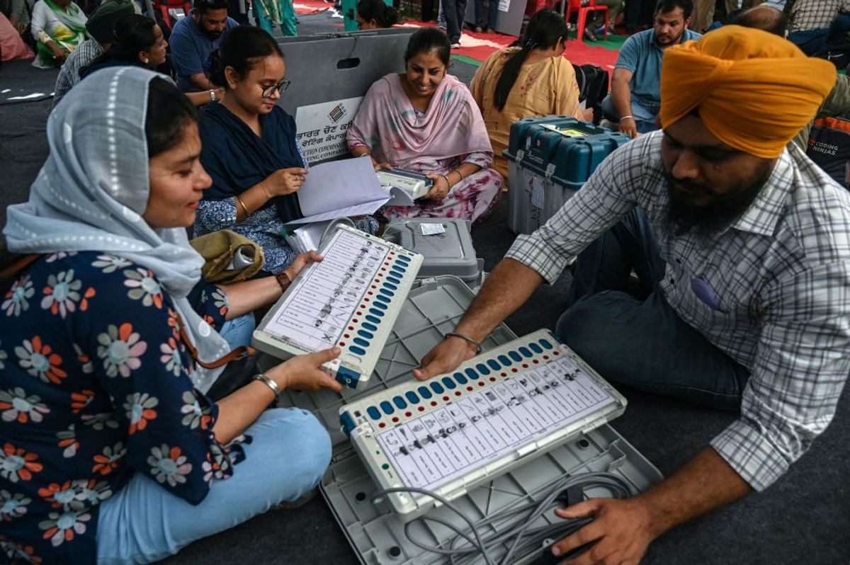 Preparations for the seventh phase of India election 2024