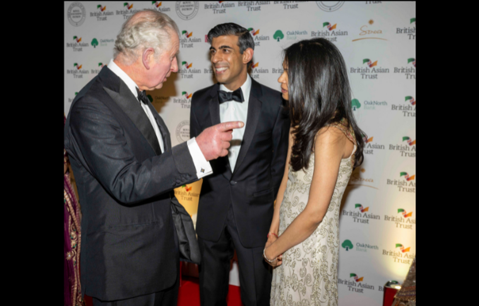 Prince Charles, Rishi Sunak and Akshata Murthy