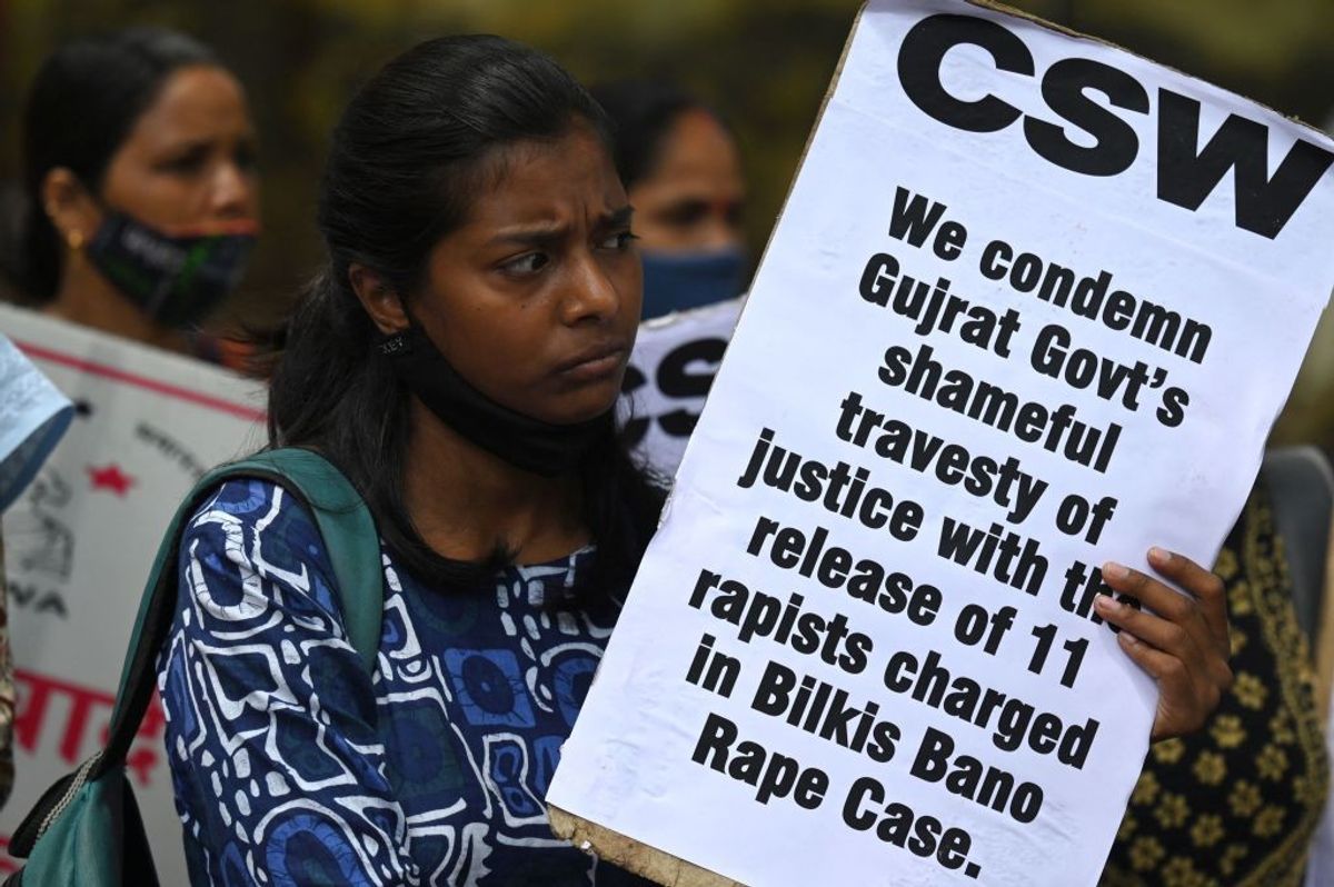 Protest against Bilis Bano rape convicts' release