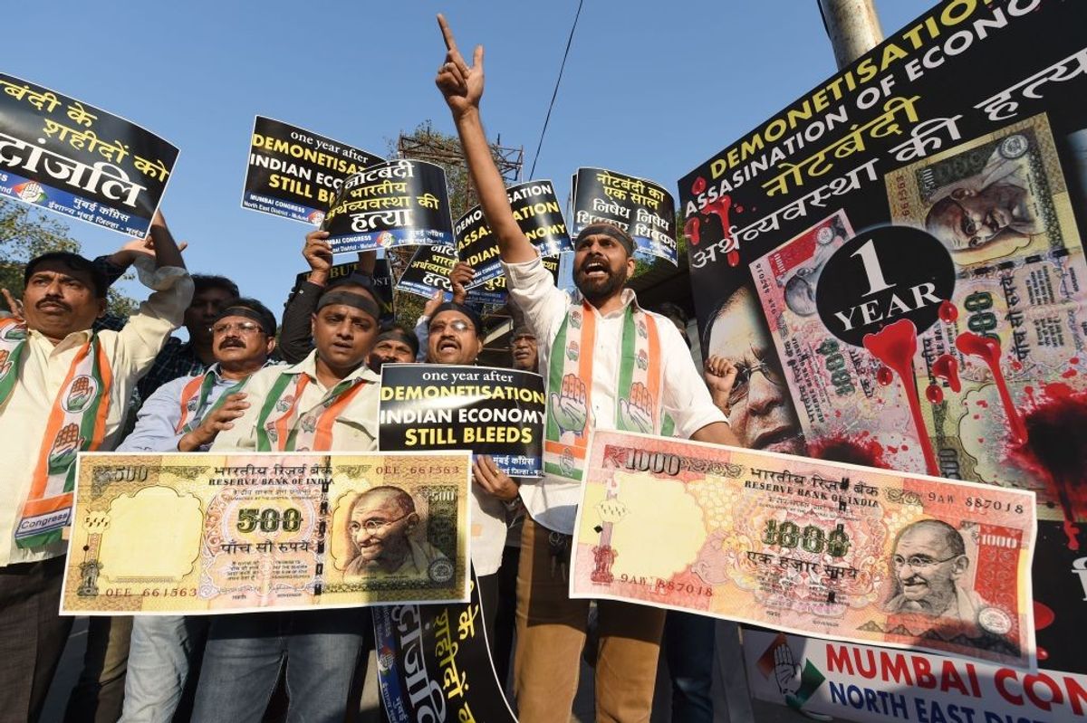 Protest against demonetisation