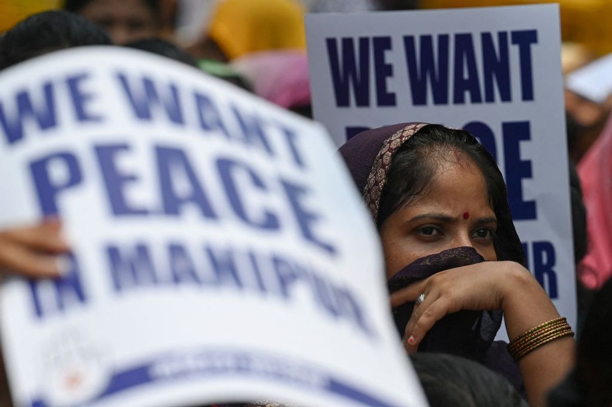 Protest against ethnic violence in Manipur