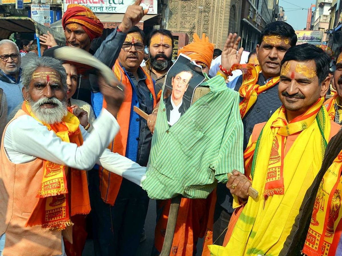 Protest against Indian actor Shah Rukh Khan over 'Besharam Rang' song from his upcoming film 'Pathaan'