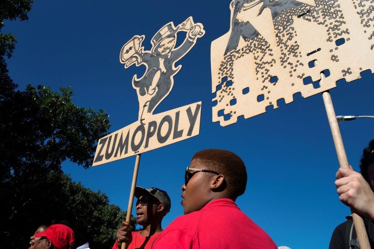Protest against Jacob Zuma in South Africa