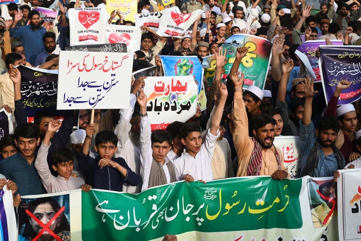 Protest against Nupur Sharma in a Muslim country