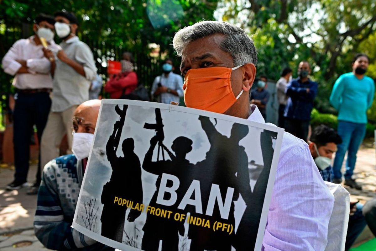 Protest against Popular Front of India