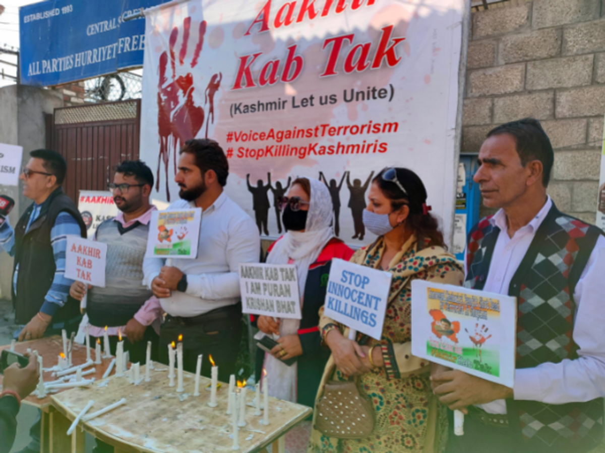 Protest against targeted killing in Jammu and Kashmir