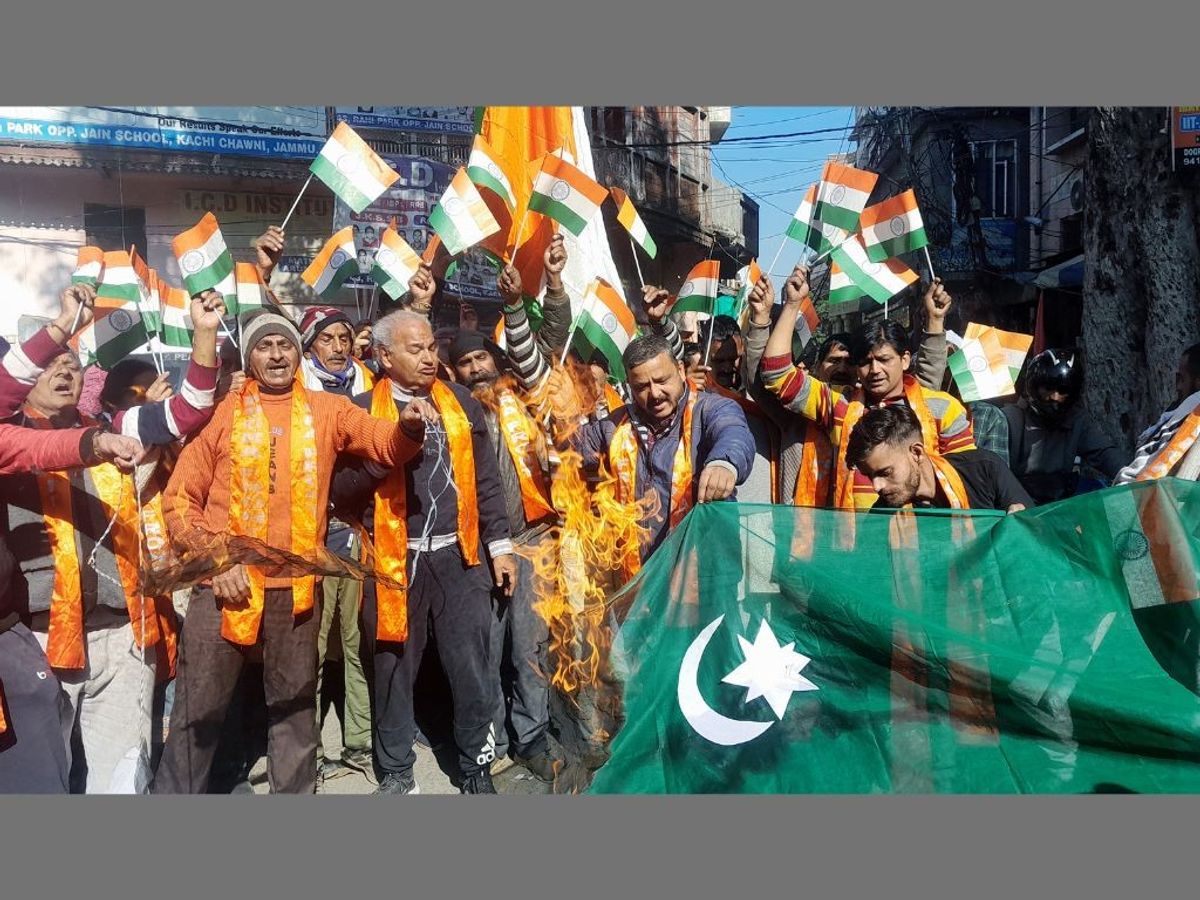Protest against terror attacks in India's Jammu and Kashmir that killed five civilians