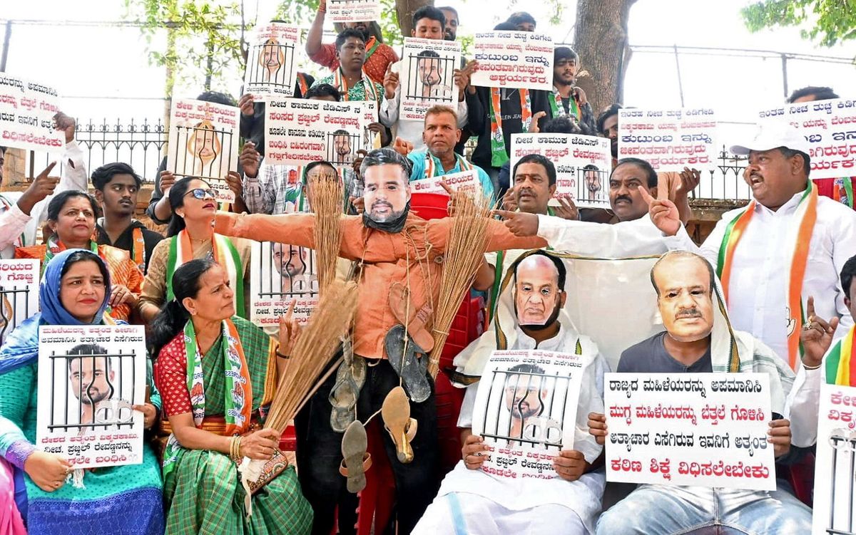 Protest in Bengaluru against India's accused MP Prajwal Revanna
