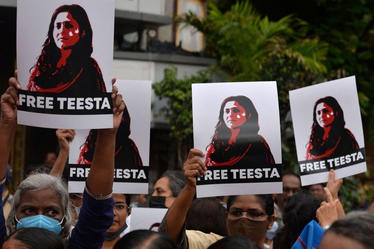 Protest in favour of Teesta Setalvad