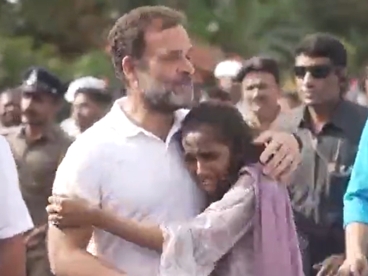 Rahul Gandhi with a young fan