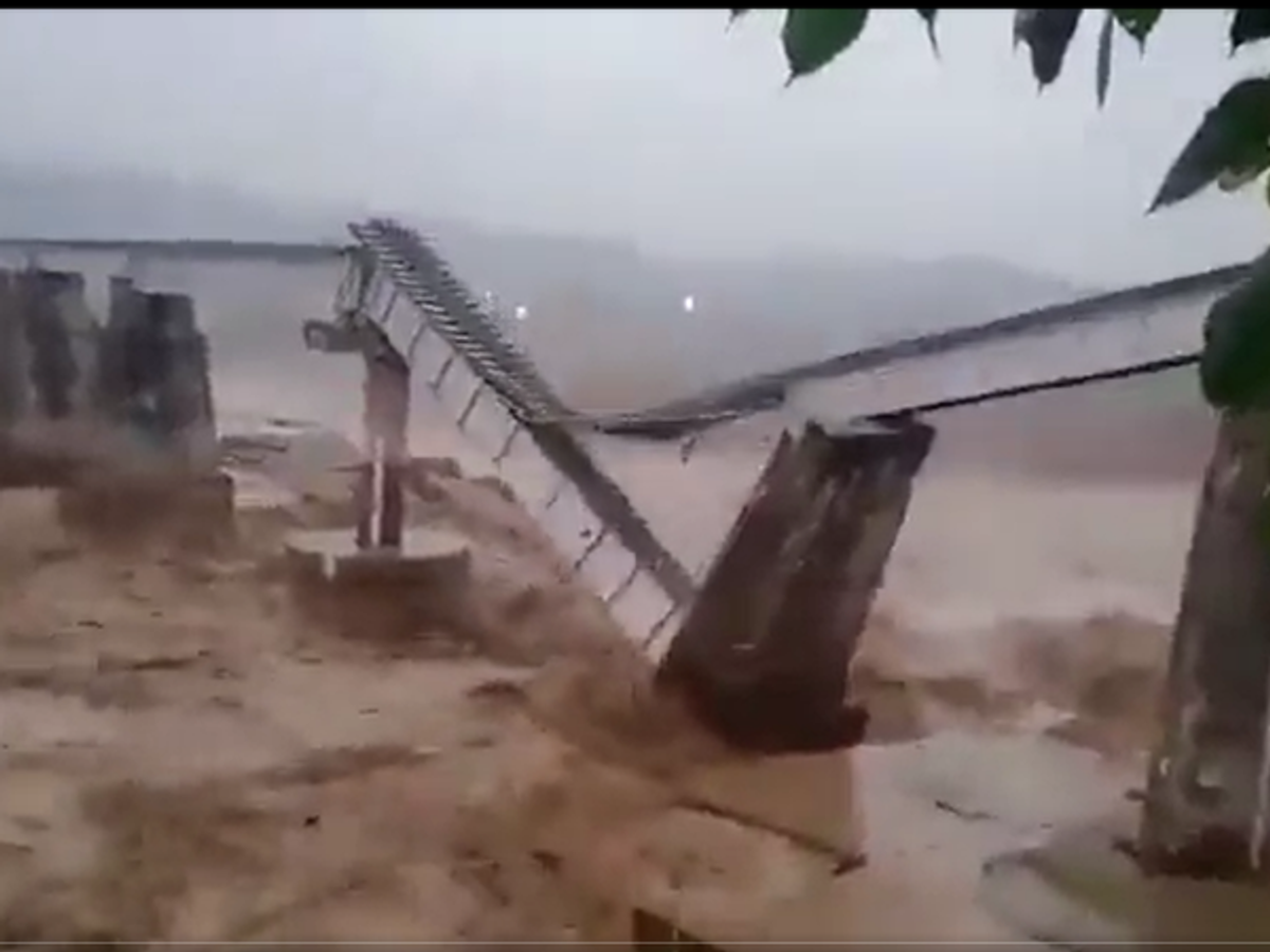 Railway bridge collapses under heavy rain in Himachal Pradesh