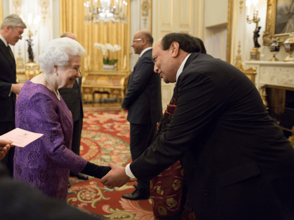 Raj Aggarwal with late Queen Elizabeth II