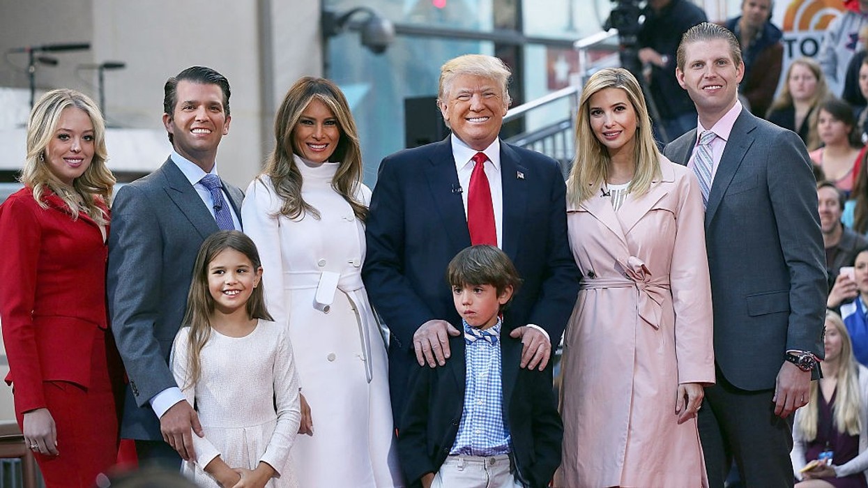 Republican presidential candidate Donald Trump with family
