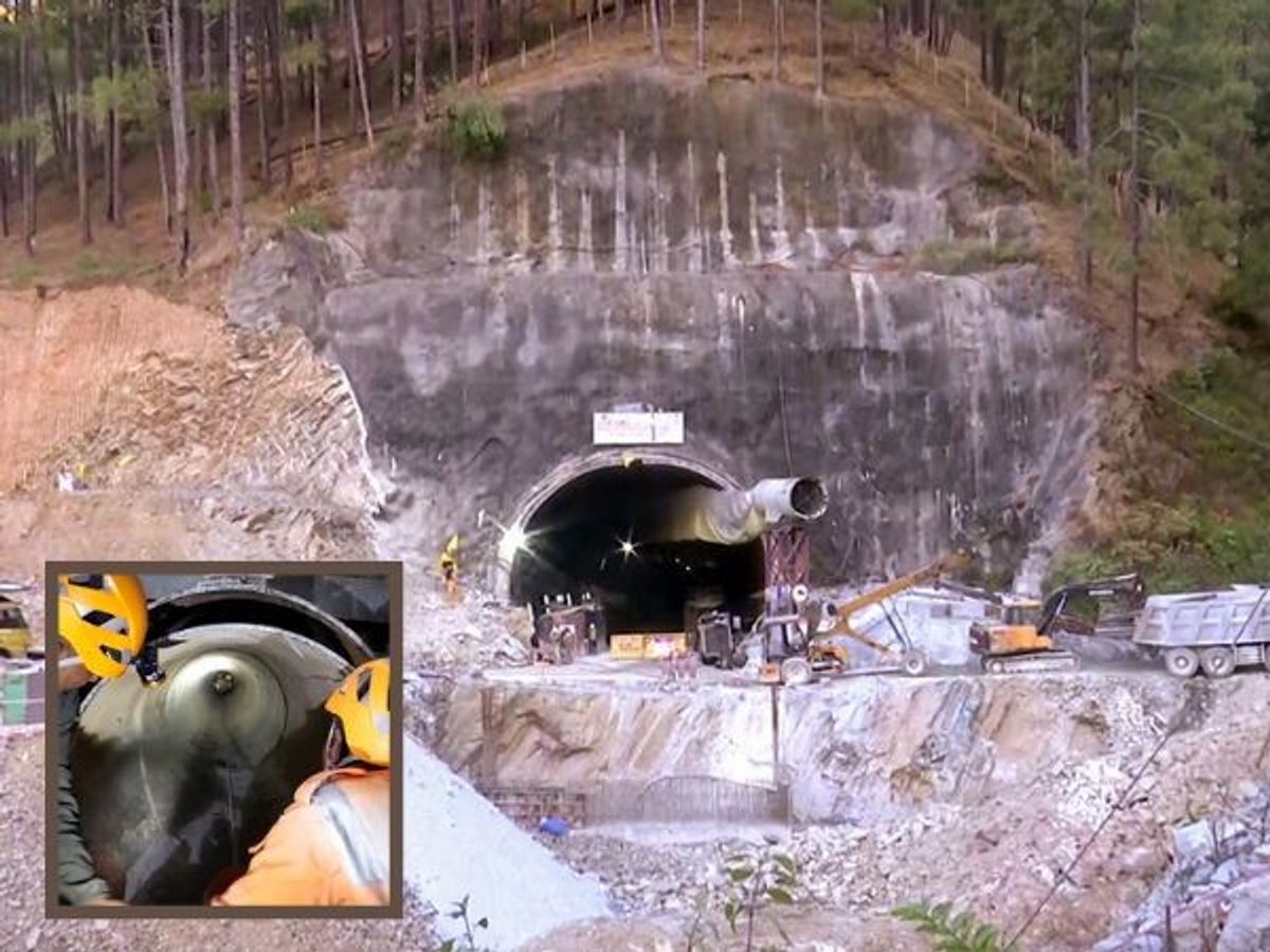 Rescue operation at a collapsed under-construction tunnel in Uttarkashi in northern Indian state of Uttarakhand underway.