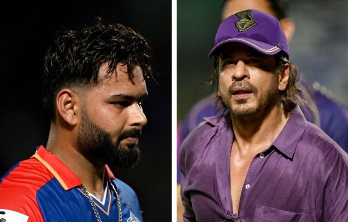 Rishabh Pant (L) and Shah Rukh Khan