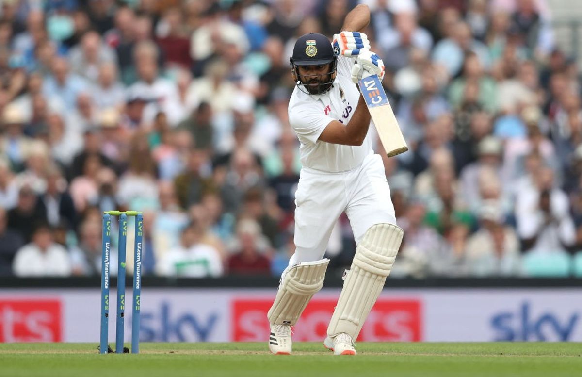 Rohit Sharma of India bats in a Test match.