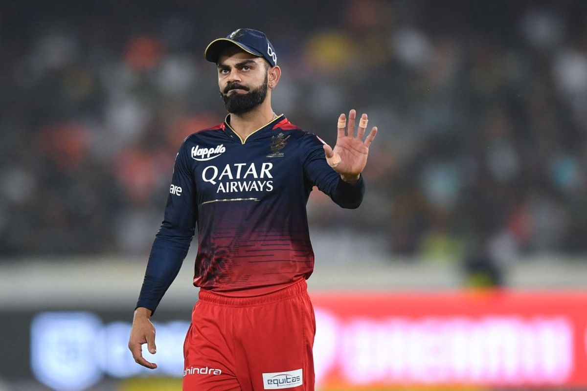 Royal Challengers Bangalore's Virat Kohli gestures during the Indian Premier League match between Sunrisers Hyderabad and Royal Challengers Bangalore at the Rajiv Gandhi International Stadium in Hyderabad