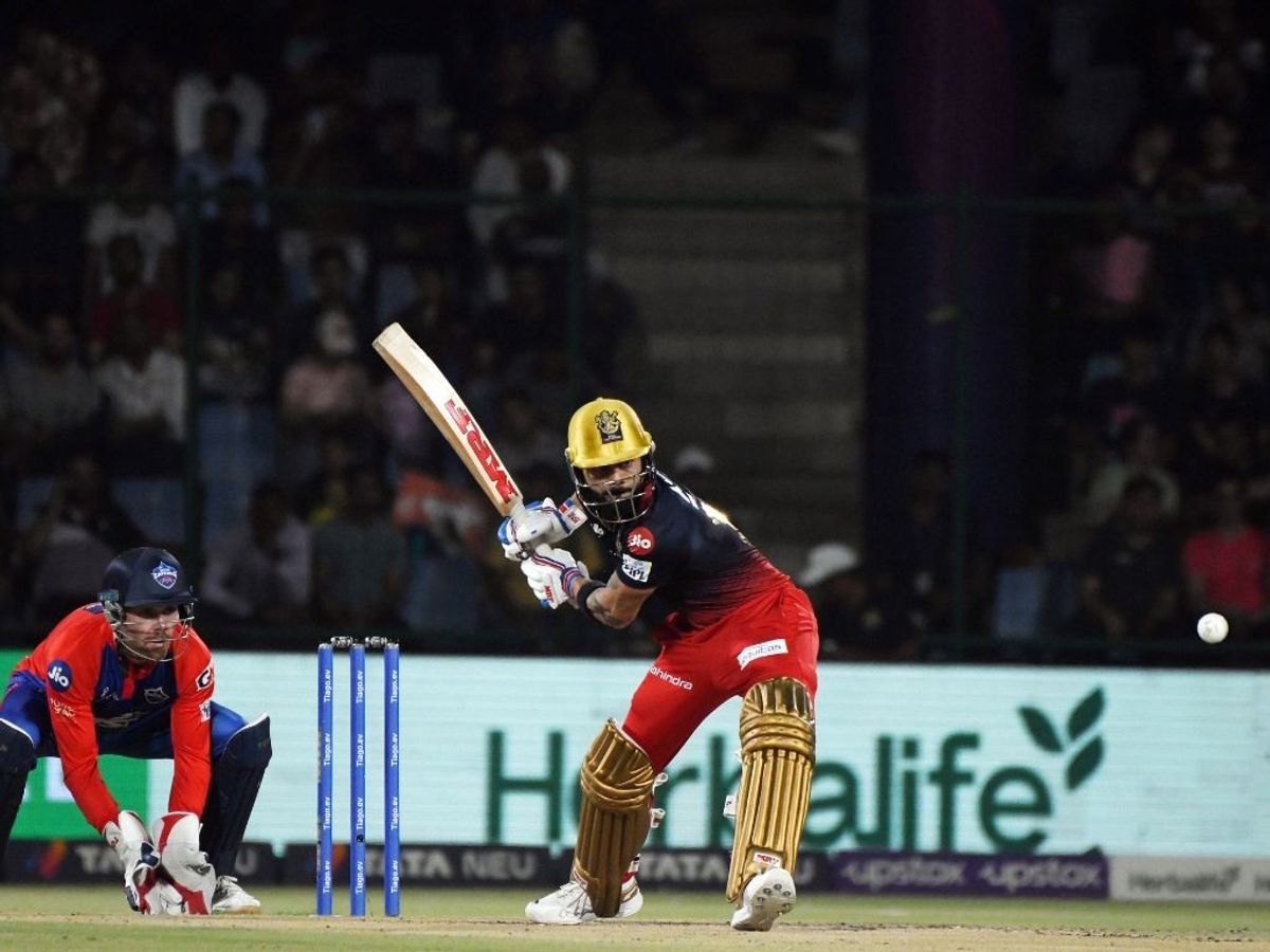 Royal Challengers Bangalore's Virat Kohli plays a shot in a match against Delhi Capitals during the Indian Premier League 2023, at Arun Jaitley Stadium, in New Delhi
