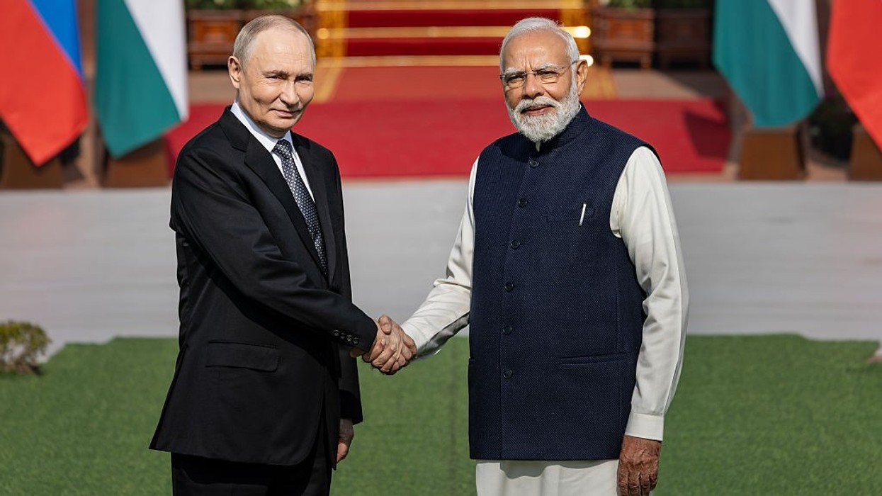 Russia's President Vladimir Putin and India's Prime Minister Narendra Modi