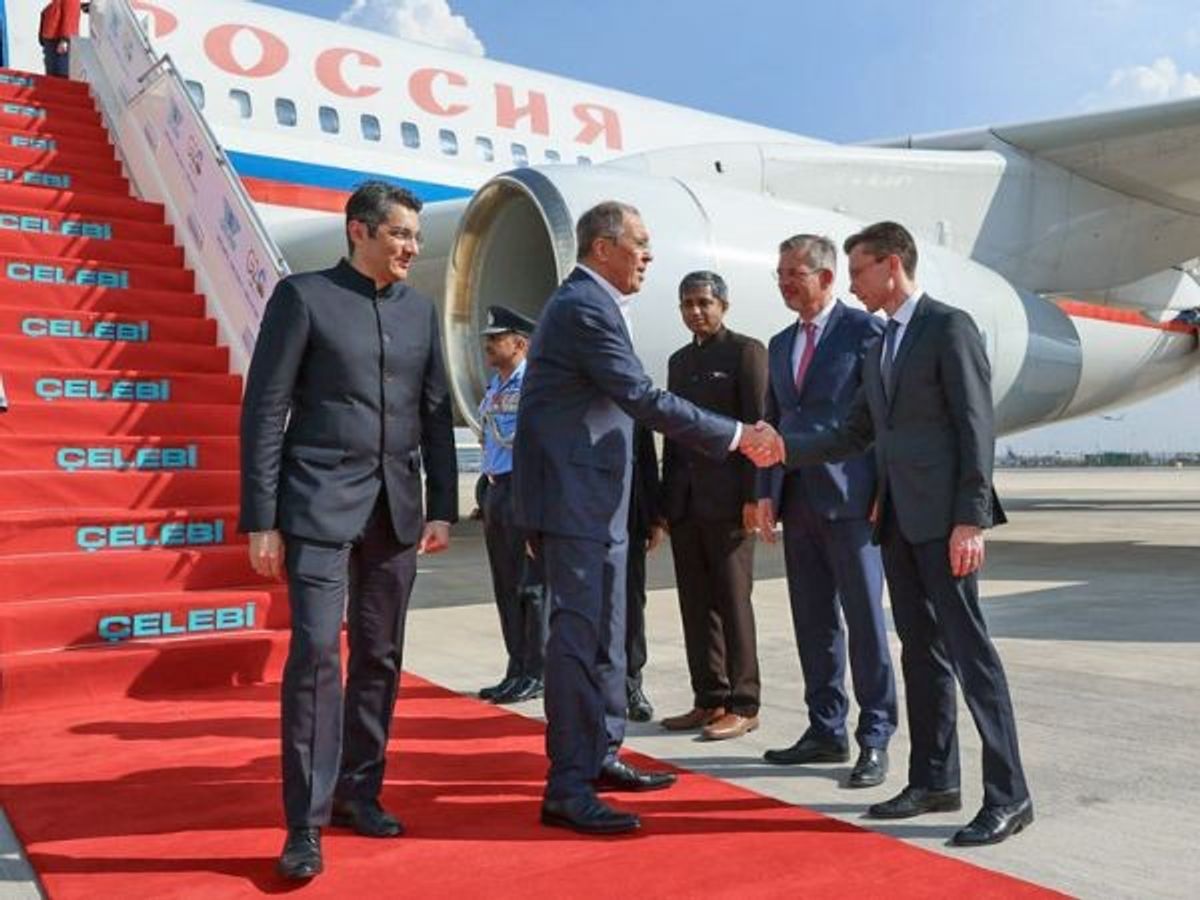 Russian foreign minister Sergey Lavrov visits New Delhi for G20 summit