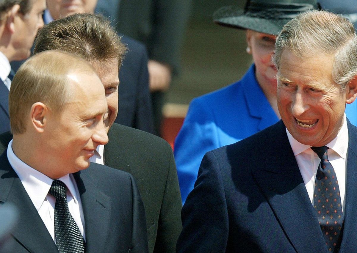 Russian president Vladimir Putin with British King Charles III