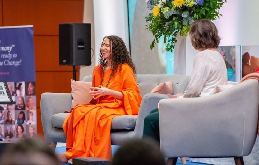 Sadhvi Bhagawati Saraswatiji at an event in London