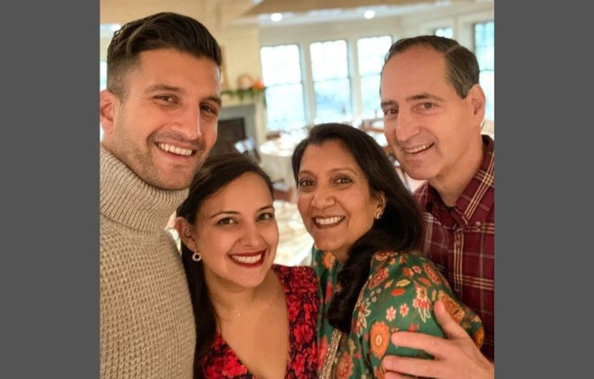 Sahil Bloom with his parents and family.