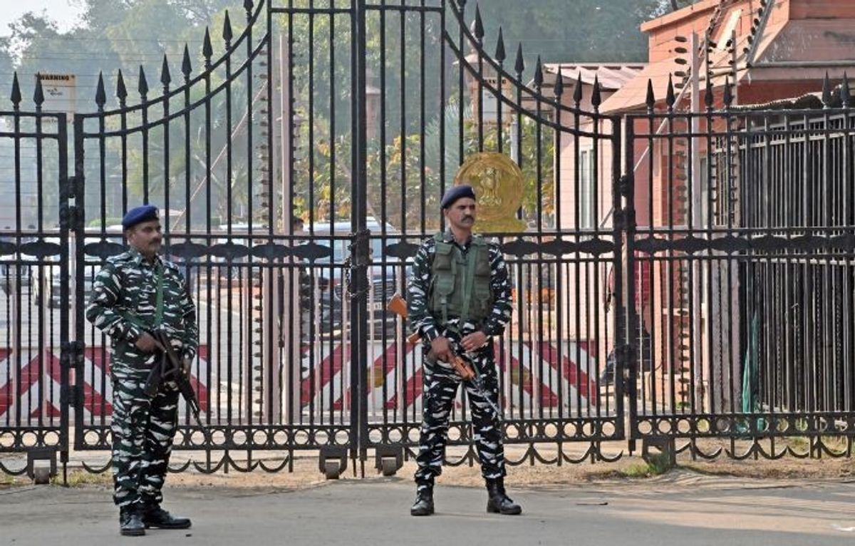 Security outside the Indian parliament house