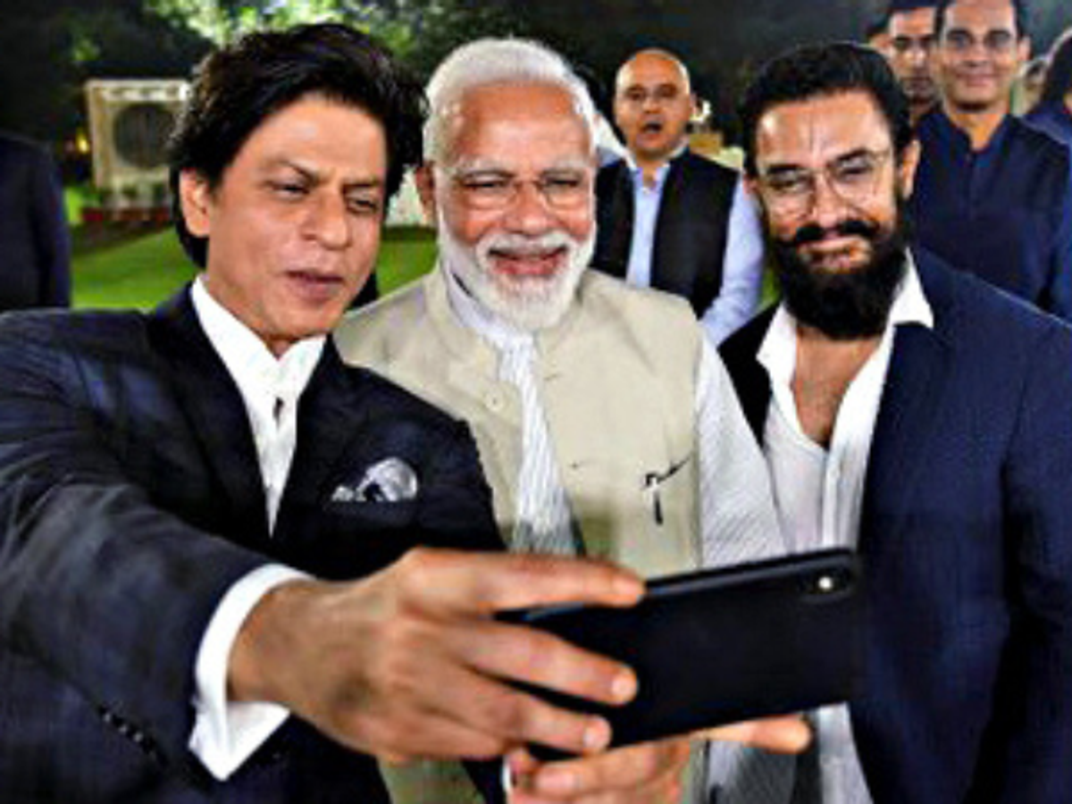 Shah Rukh Khan and Aamir Khan with PM Narendra Modi