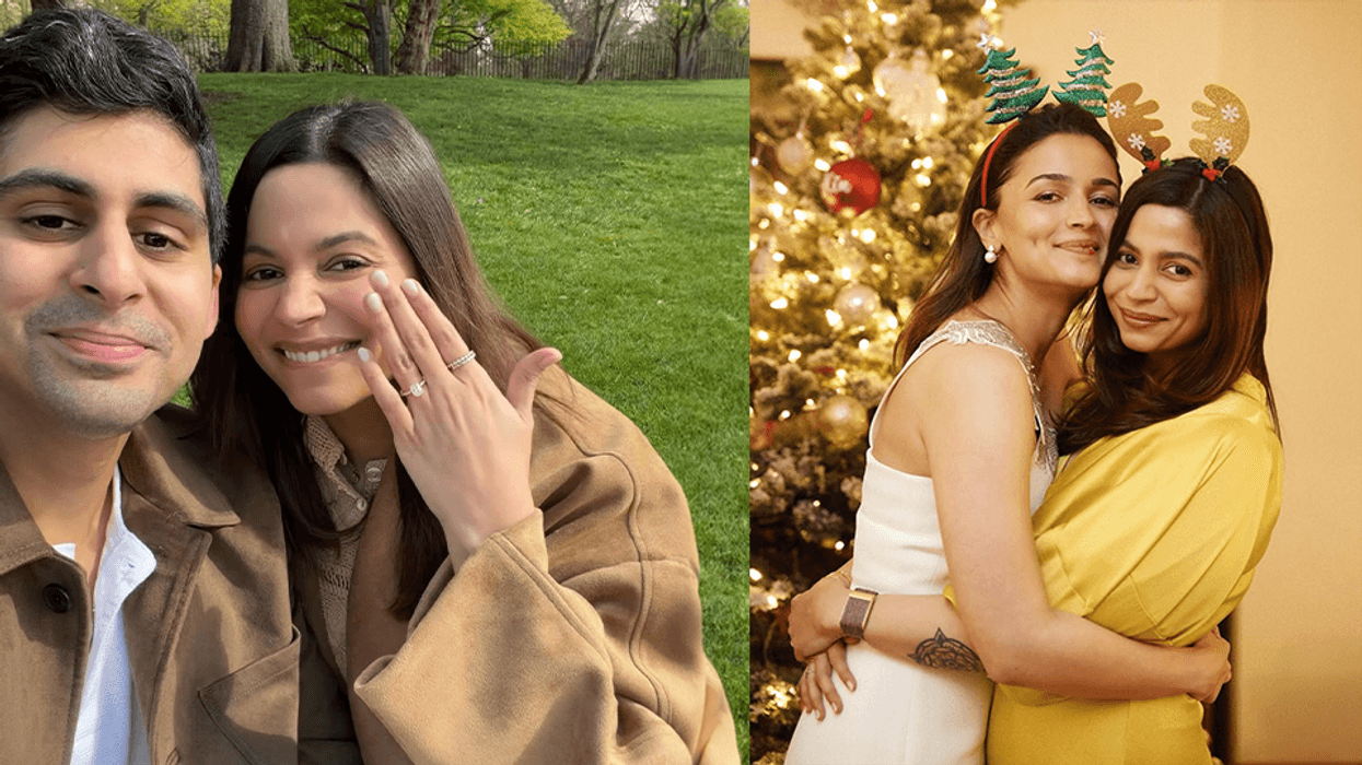 Shaheen Bhatt with fiance Ishaan Mehra and Alia Bhatt